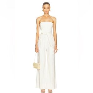 Lucy Paris Crepe White Jumpsuit